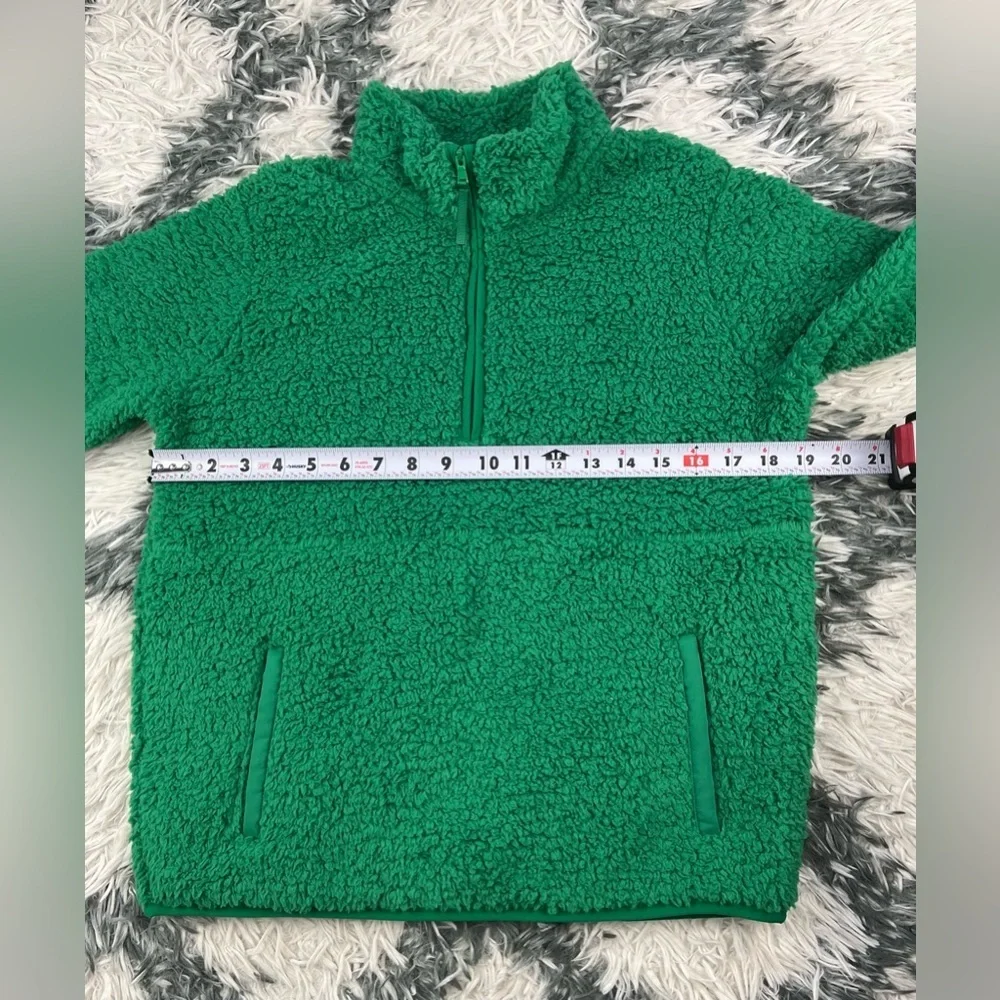 Wondershop Kids Girls Green Quarter Zip Sherpa Sweatshirt Size XL